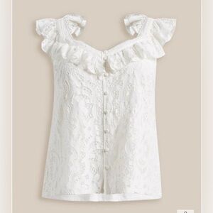 Torrid White Lace Ruffle Short Sleeve Top Torrid Size 1 (14-16) New With Tags